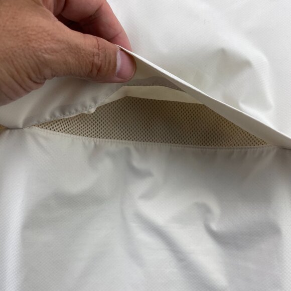 Vintage Chaps Golf Windbreaker Jacket Short Sleeve Men M Cream Pull Over Sweater - Picture 10 of 13